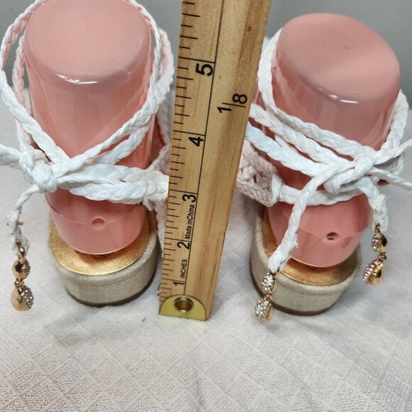 Antonio Melani Jennifer Sumko Women's Size 6 Lace Up Sling back White Flats 274 - Picture 6 of 10